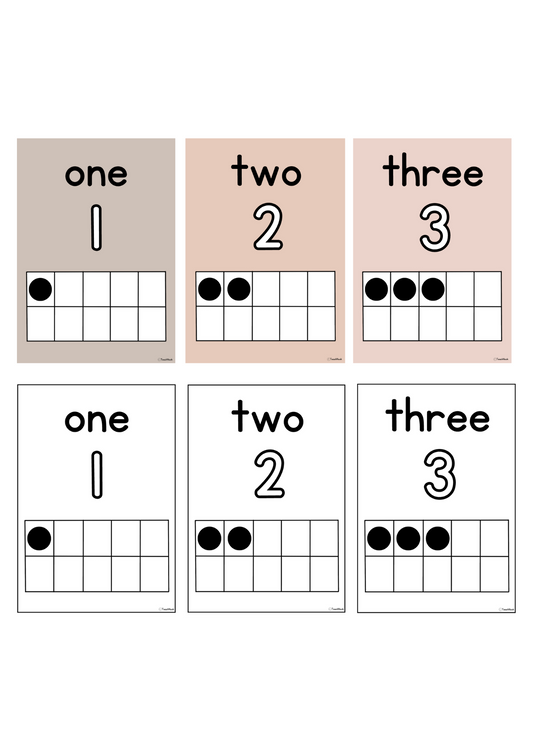 Number Posters - Neutral