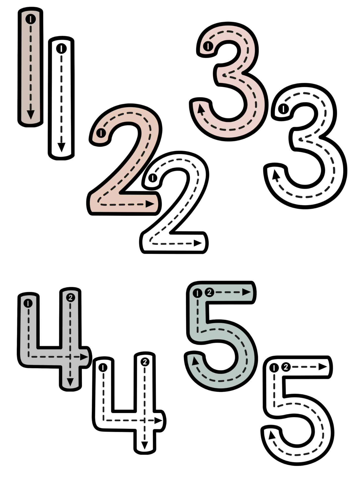 Number Posters - Neutral